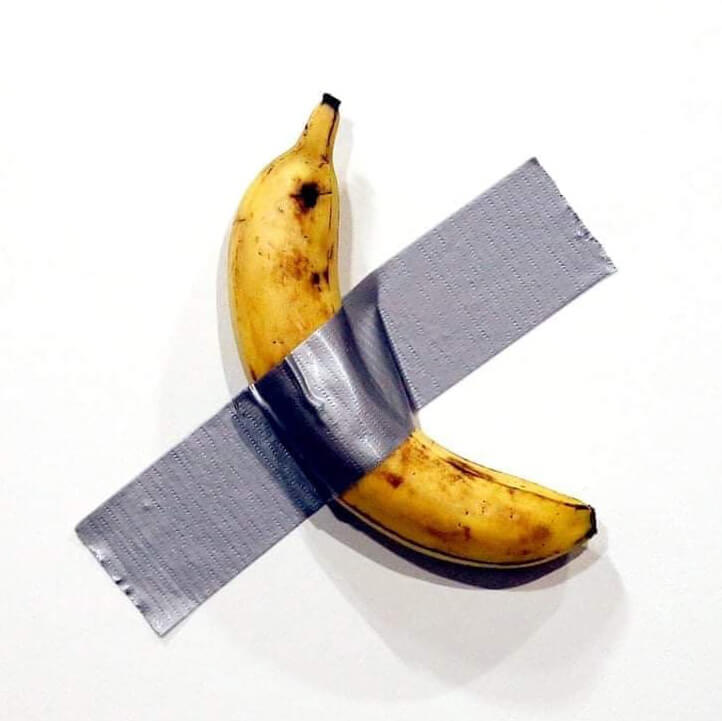 Maurizio Cattelan嘅膠紙貼香蕉，係藝術界經典。